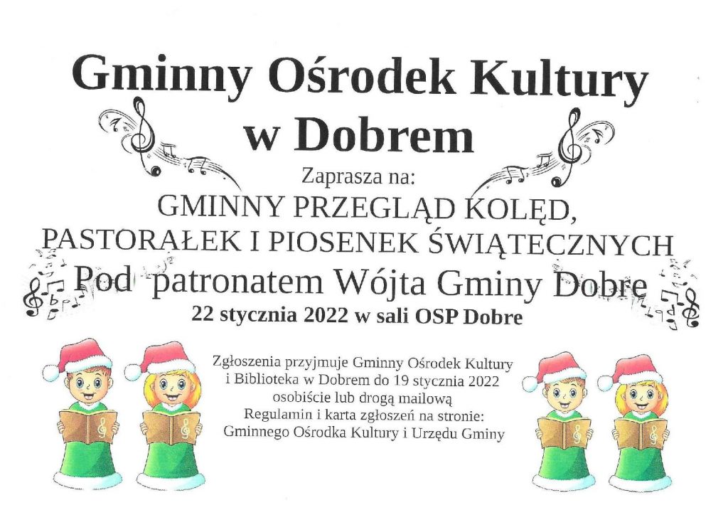 Plakat z nutkami i kolędnikami